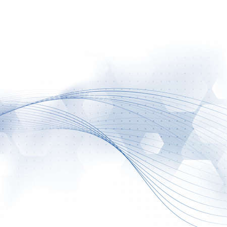 Hexagon and swoosh speed line abstract background. Vector illustrationのイラスト素材