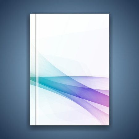 Minimalistic abstract hipster wave folder layout with soft futuristic smooth transparent swoosh lines.のイラスト素材