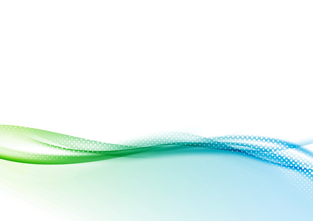 Abstract modern folder layout with wave background. Dotted with white particle green to blue gradient swoosh. Vector illustrationのイラスト素材