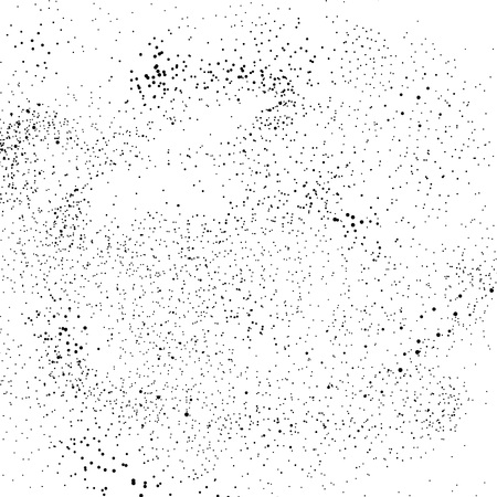 Abstract black and white dust dotted particle background. Splatter distressed paint texture. Grain and noise layout. Easily create rough grungy effect. Vector illustrationのイラスト素材