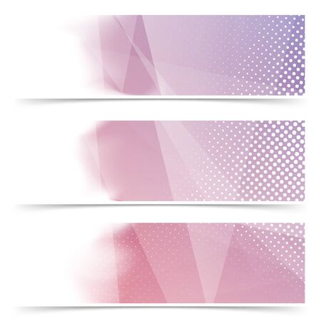 Geometrical dotted minimalistic flyers collection with polygonal structure in light pink color. Vector illustrationのイラスト素材