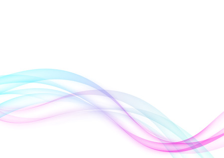 Futuristic swoosh fusion hi-tech wave lines layout. Bright elegant abstract blue and pink transparent smoke waves over white background. Vector illustrationのイラスト素材