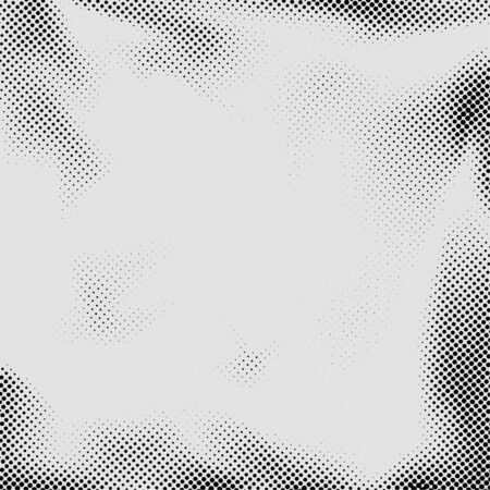 Black halftone dot comic book old style background. Retro page halftone texture template. Easy to apply to any graphic or image. Vector illustrationのイラスト素材