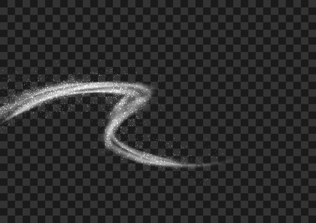 Bright magical mist glowing speed light smoke shadow. Abstract shiny color silver illuminated wave design element with glitter effect. Vector illustrationのイラスト素材