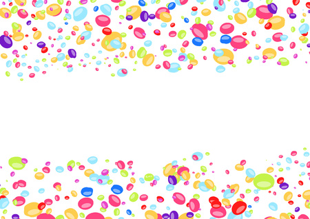 Childish abstract bright colorful confetti background. Vector illustration.のイラスト素材