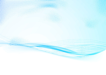 Blue abstract gradient border background with mild swoosh stream lines. Futuristic elegant dotted speed wind transparent smooth wave divider. Vector illustrationのイラスト素材