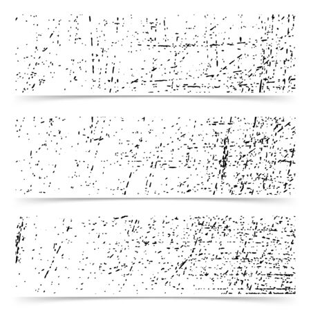 Modern distressed texture black and white cards collection. Vector illustrationのイラスト素材