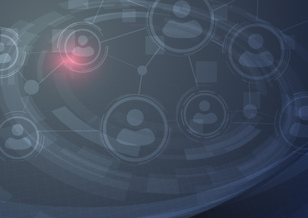 Networking user communication hi-tech modern background. Social peer and relationships sharing in digital world. Vector illustrationのイラスト素材