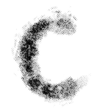 Halftone retro stylistic pattern dotted semicircle. Vector illustrationのイラスト素材