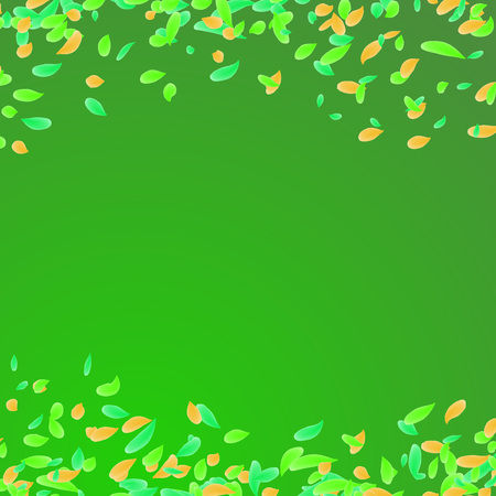 Leaf patterns falling making abstract frame. Vector illustrationのイラスト素材