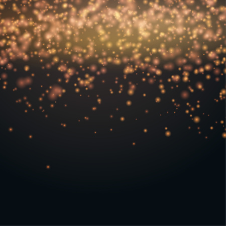 Bright fantasy shimmering flaring lights over dark gradient Christmas illustration.のイラスト素材
