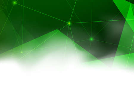 Bright green abstract geometrical connection background layout. Crystal structure modern futuristic polygonal texture pattern. Vector illustrationのイラスト素材