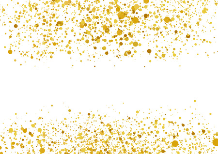 Golden foil confetti particle layout template card. Vector illustrationのイラスト素材