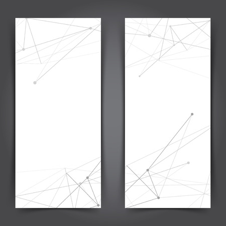 Minimal connection lines web vertical banner template collection. Vector illustrationのイラスト素材