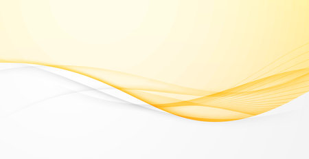 Yellow abstract background with soft smooth elegnat lines and grey border. Vector illustrationのイラスト素材