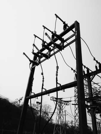 Black and white imaget of power station