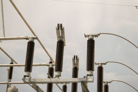 High voltage disconnecting switch in 115 kv sub station.