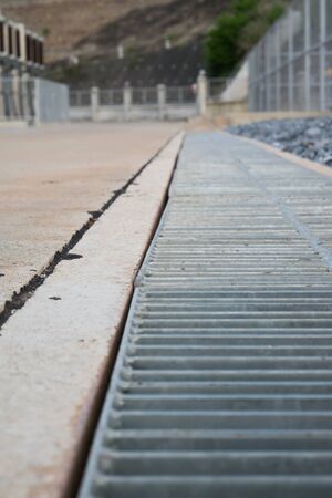 Drainage channels on road .の写真素材