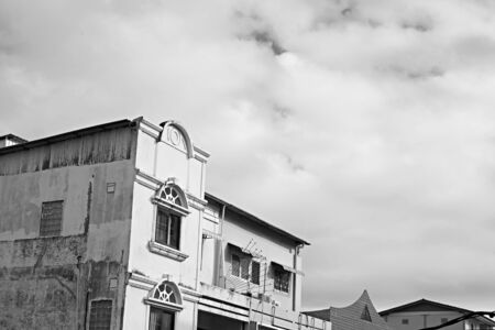 Black&white,Old Buildingの写真素材