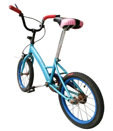 old bicycle toy isolated on white backgroundの写真素材