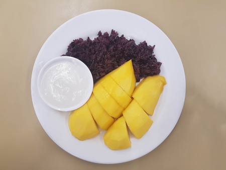 Mango and Sticky Rice Thai style famous dessertの写真素材