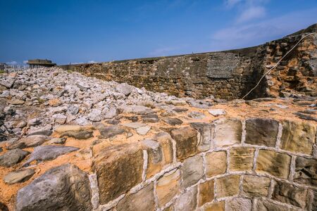 Ruins of Gunkanjima, a World Heritage Site in Nagasakiの写真素材