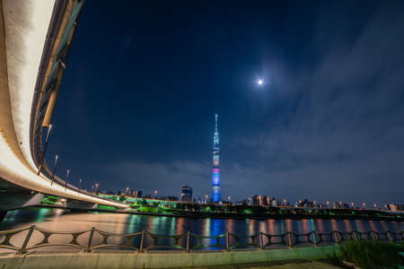 Tokyo Sky Tree Night View from Sumida Parkのeditorial素材