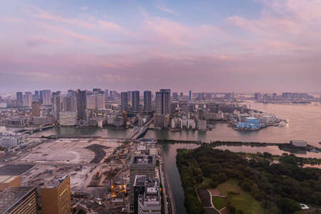 Night cityscape around Shiodome