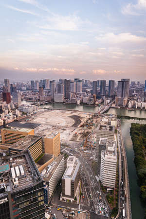 Night cityscape around Shiodomeの写真素材