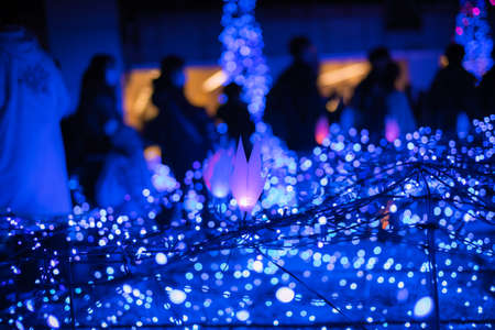 Illuminated Shiodome background.の写真素材