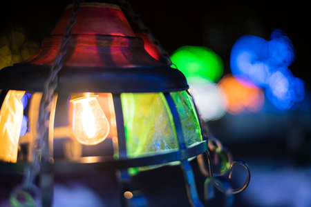 Illuminated park before new year's coming