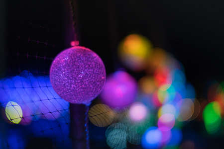 Illuminated park before new year's comingの写真素材