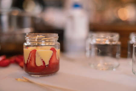 Cooking strawberry pudding