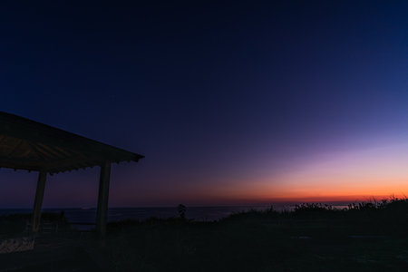 Sunset from Chiba Katsuura Hachiman cape parkの写真素材