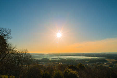 Sea of Clouds and The Sun from Mitsuishi Forest Parkの写真素材