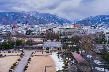 Matsumoto Castle, a national treasure in winterのeditorial素材