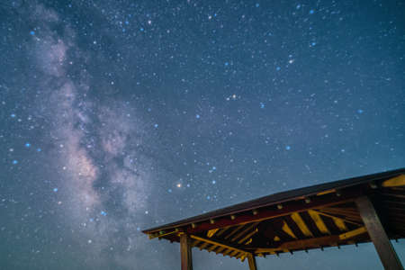 Chiba Katsuura Hachiman Cape at the Milky Way and the stars of the sky