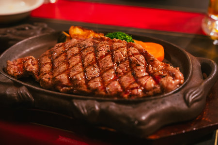 A delicious looking steak plate in winter, 2024の写真素材