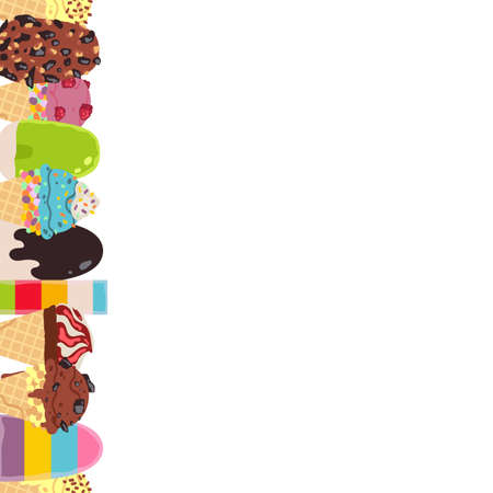 ice cream frame isolated on white background vectorのイラスト素材