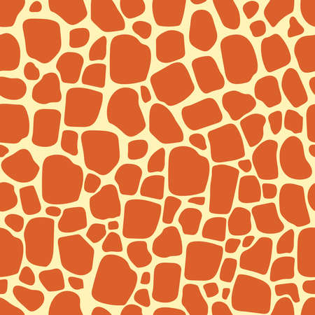 Giraffe Skin Texture seamless pattern. Animal print background for fabric, textile, design, wrapping, cover. Vector illustration in flat style.のイラスト素材