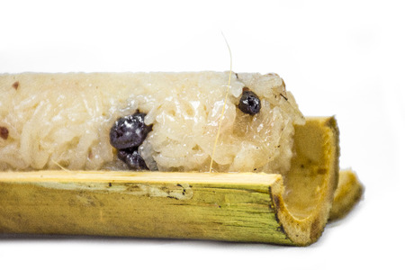 Sweet sticky rice in bambooの写真素材