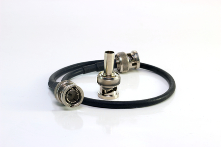 Bnc connector with coaxial cable.の写真素材