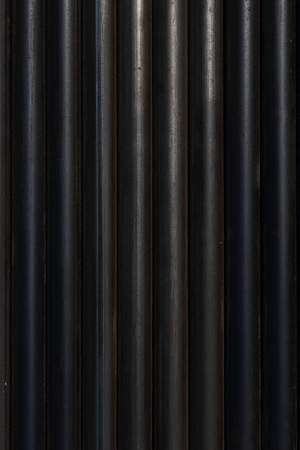 Carbon steel pipe are put together in a horizontal position.