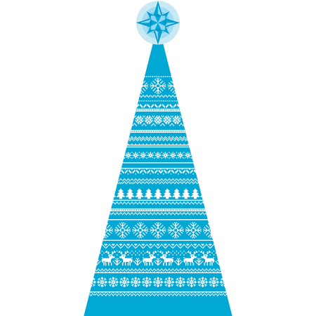 Christmas Fir Decor Knitting Patternのイラスト素材