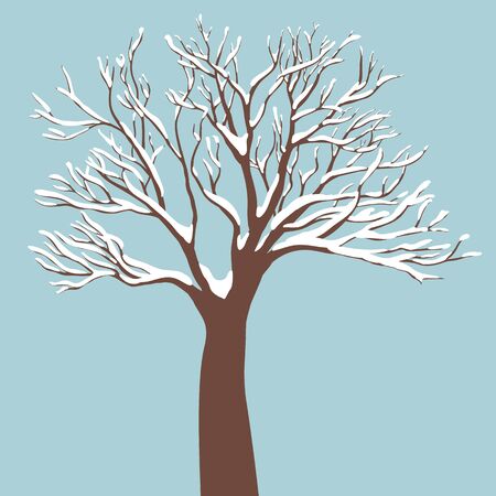 Tree with Snow on the Branchesのイラスト素材