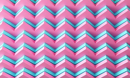 Pink and blue geometric pattern. Abstract background. 3d rendering.の写真素材