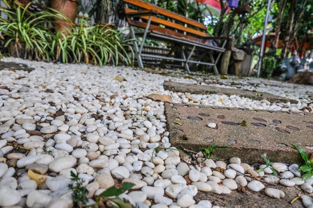 walkway white stoneの写真素材