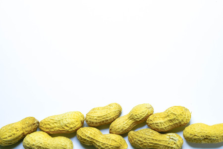 Frame made of peanut, on a white backgroundの写真素材