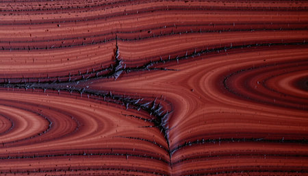 Heavy grain dark teak wood with natural oil shimmer and rough texture.