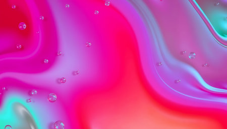 The image depicts an abstract, multicolored background. A wave pattern of gradient color can be seen...